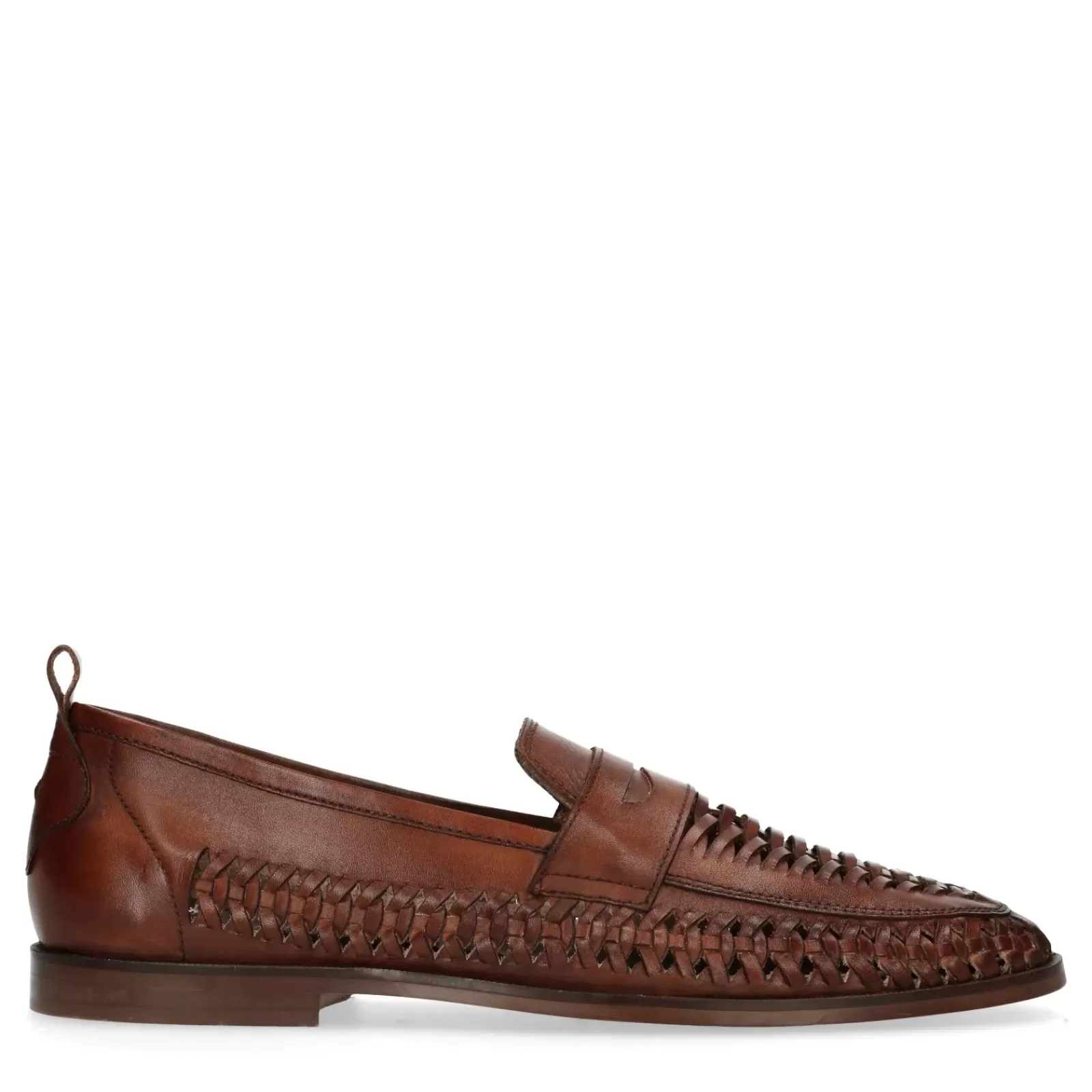 Hommes Sacha Mocassins<Slip-On Tressees En Cuir - Marron